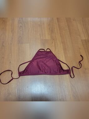 High Neck Triangle Swim Top - Burgundy